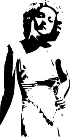 Retro woman standinh