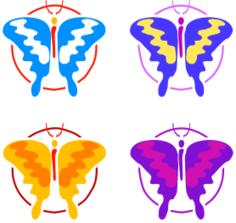 Four butterflies