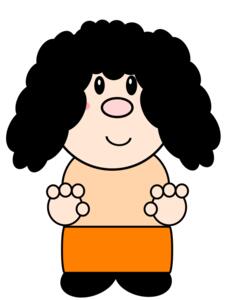 Cartoon curly girl