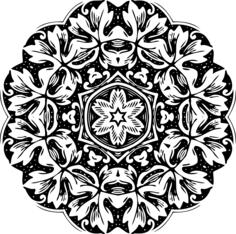 Floral ornament silhouette