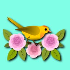 Bird and flowers