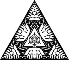 Outlined ornamental triangle