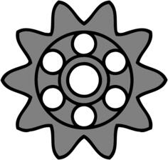 10-tooth cogwheel