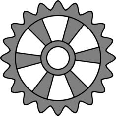 Radial spokes cog