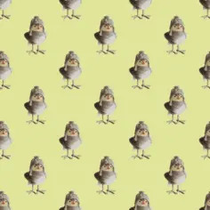 Bird craftwork - seamless pattern