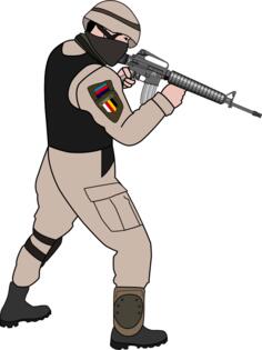 Soldier in action