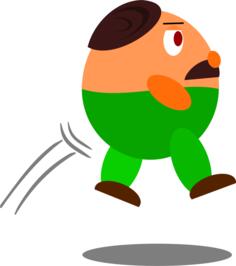 Jumping video game character