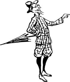 Retro pointing gentleman