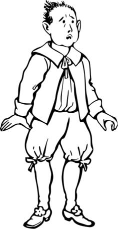 Confused medieval boy