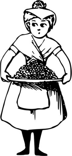 Maid and food plate