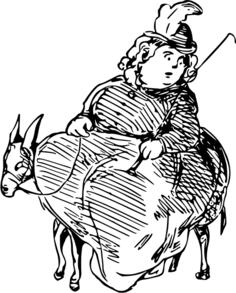 Fat lady and a mule