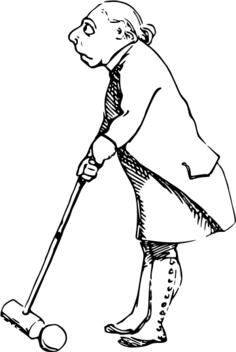 Playing croquet