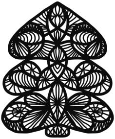 Abstract Christmas Tree Line Art