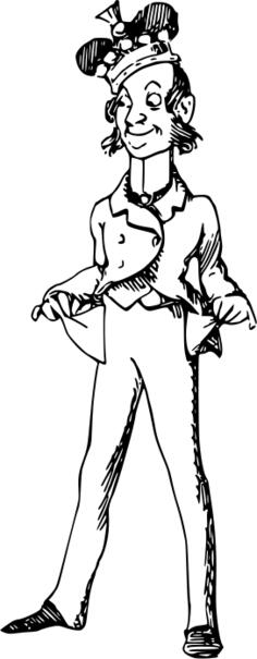 Comic man with crown