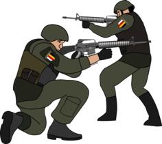 Soldiers in battle
