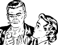 Retro couple talking