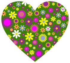 Retro floral heart