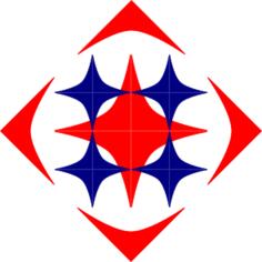 Red and blue symbol