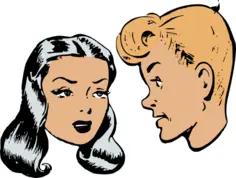 Retro boy and girl