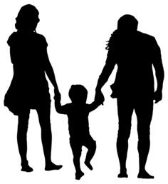 Family With Child Silhouette