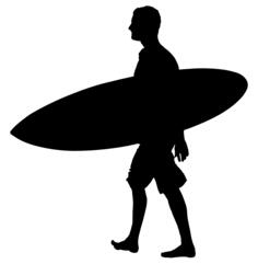 Man Carrying Surfboard Silhouette