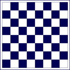 Blue chess board.