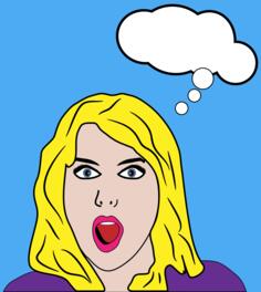 Blond lady talking