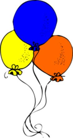 Blue orange and yellow balloons