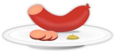 Sausage on a plate