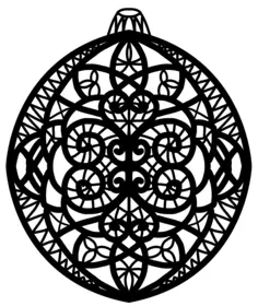 Ornate Bauble Line Art