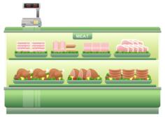 Supermarket meat counter