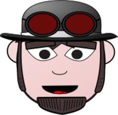Cartoon character with hat