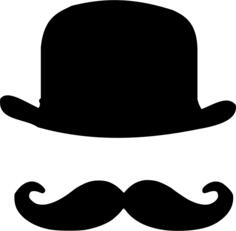 Bowler hat and moustache
