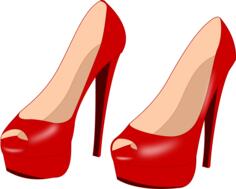 Glossy red stilettos