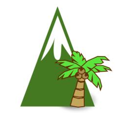 Mountain and palm tree