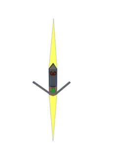Racing boat with oars
