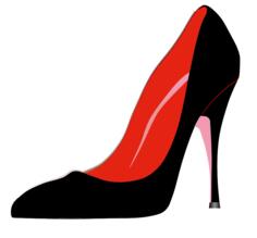 Black stiletto shoe