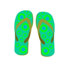 Green flip flops
