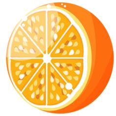 Fresh orange half