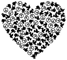 Black peace heart