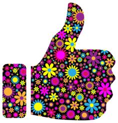 Floral thumbs up sign
