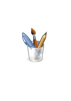 Glass with brush and pencil
