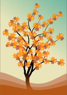 Tree and flowers