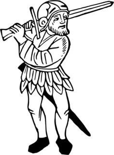 Medieval warrior with sword