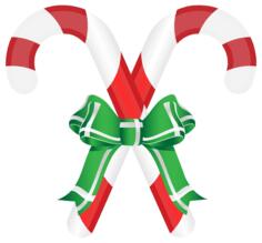 Candy canes and ribbon