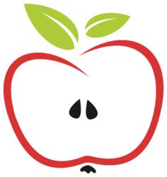 Apple with leaves