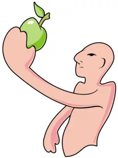 Man and apple