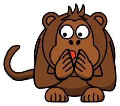 Frightened ape