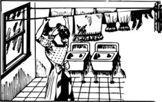 Lady and laundry