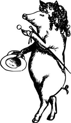 Monochrome image of a pig
